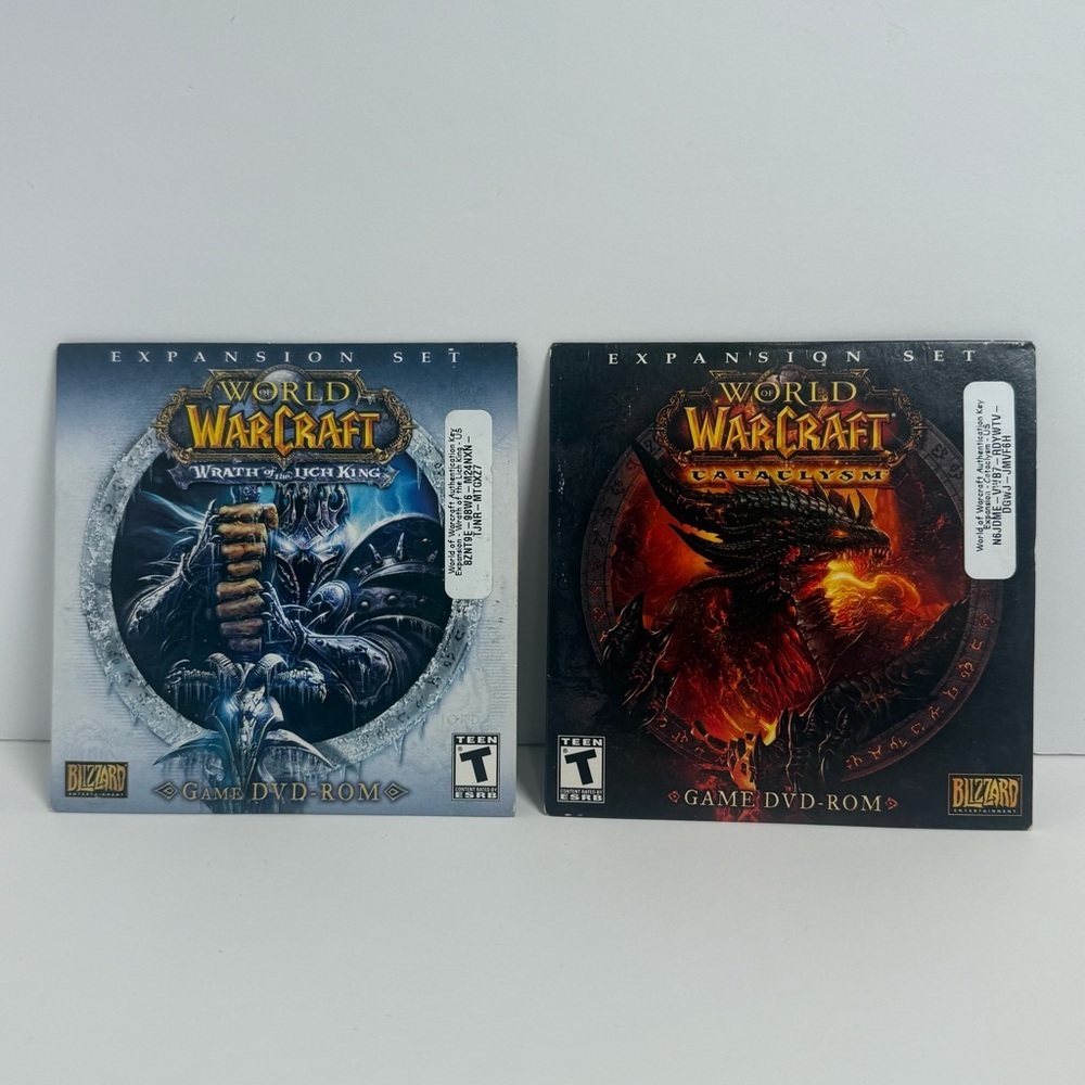World of Warcraft Lot : Wrath of the Lich King + Cataclysm Expansion Set DVD ROM